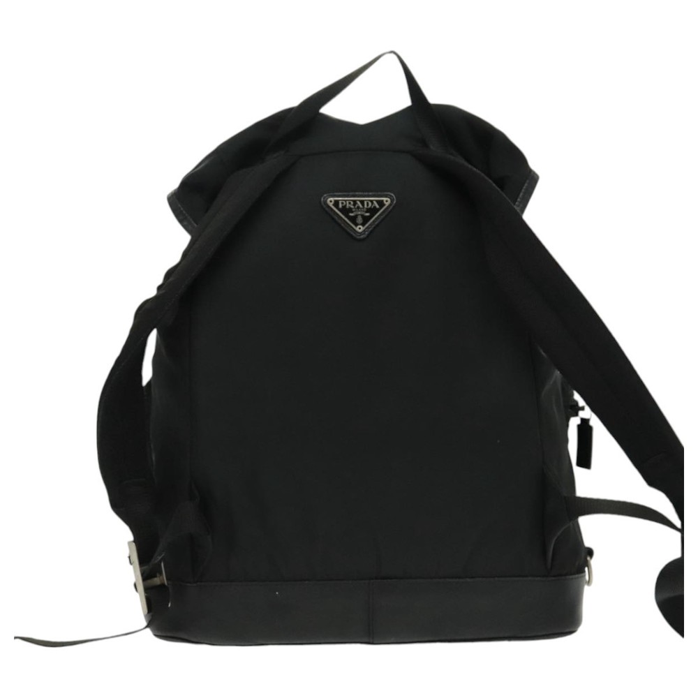 PRADA Backpack Nylon Black Silver Auth ep6168 - Picture 2 of 16